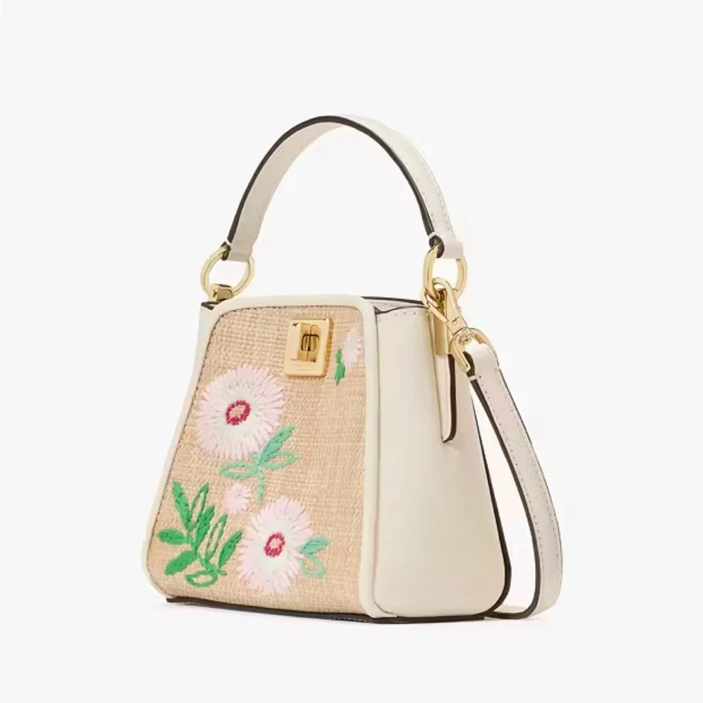 Kate Spade ♠️ Phoebe Straw Mini Top Handle Crossbody - Picture 3 of 6